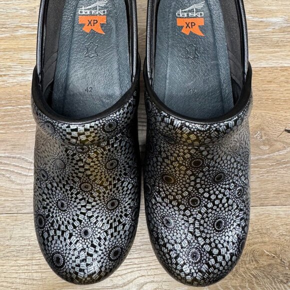 Dansko Black Patterned Women's Clogs - Picture 2 of 5